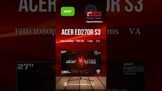 Acer Nitro ED270R S3  27Inch Curved Full HD Gaming Monitor gaming offersales acer techdeals [upl. by Ellecram]