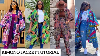 How to Cut and Sew a kimono jacket  Beginners Guide [upl. by Ogg]