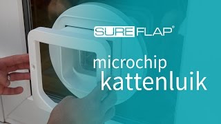 Installatie van het SureFlap microchip kattenluik in glas [upl. by Gerg]