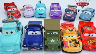 DISNEY PIXAR CARS 2017 COLLECTION NEW SERIES CHARACTERS LIGHTNING MCQUEEN MATER RACING [upl. by Penhall812]