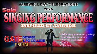 Singing Performance by PJ  Farewell Day Celebrations 2024  Gate Degree amp PG College Tirupati [upl. by Nale]