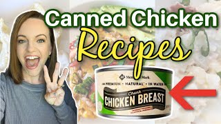 3 MORE SIMPLE and DELICIOUS recipes using CANNED CHICKEN [upl. by Phillada]