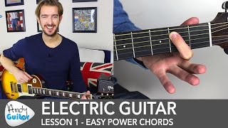 Electric Guitar Lesson 1  Rock Guitar Lessons for Beginners [upl. by Oilegor]