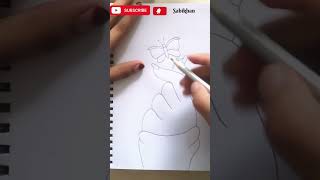 How to hand tutorial step by step  pencil drawing sabikhan youtubeshorts art  drawing by art [upl. by Canale]