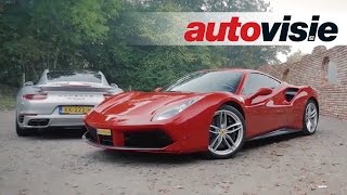 Autovisie TV Turbopower  Ferrari 488 GTB en Porsche 911 Turbo S 2017 [upl. by Skelton]