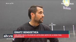 Oinatz Bengoetxea en el frontón Bizkaia a 5 días de la final [upl. by Ankeny]