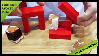 Recette Rice Cube  Maki au saumon et avocat [upl. by Cann]