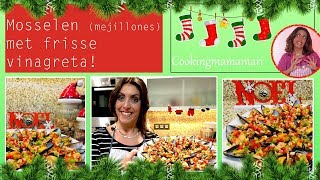 Mosselen met frisse vinagreta mejillones Kerstspecials [upl. by Dlorag658]