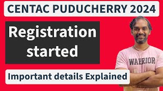 Centac Puducherry 2024 MBBS registration started 🔴 important centacpuducherry [upl. by Azilanna222]