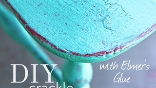 Crackle Paint and Distress your furniture with Elmers glue and Chalk type paint [upl. by Rosalba]