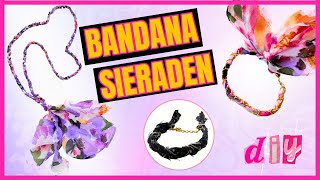 DIY Bandana Sieraden Maken ketting armband [upl. by Arakihc]