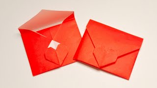 Super Easy Origami Heart Envelope Folding Tutorial  Love Envelope Making  Origami with Josie [upl. by Enomal417]