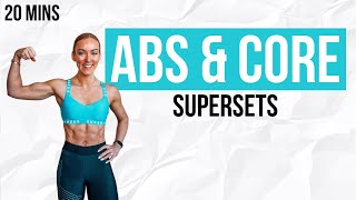 🔥 20 Min SUPERSETS ABS Workout At Home  Lower Abs Upper Abs amp Obliques [upl. by Dranik]