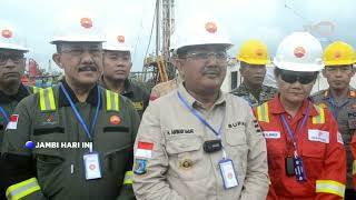 JAMBI HARI INI  SKK MIGAS DAN PETROCHINA LAKSANAKAN SEREMONI TAJAK PEMBORAN SUMURtvrijambi [upl. by Ytsirk]