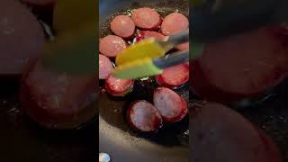 FRIED POLISH KIELBASA Yummy youtubeshorts Lunch Yt [upl. by Otti]