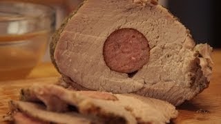 Domowy Przepis Jak upiec pyszny schab z kiełbasą  Pieczony schab Pork loin with sausage [upl. by Attenrad]