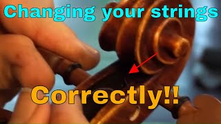 How to change a violin string and doing it the right way so the string lasts longer [upl. by Aletta]