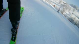 Elan RACE SLX 1617 view from ski poles [upl. by Navanod]