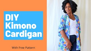 DIY Kimono Cardigan With Free Pattern  Easy Sewing Tutorial for a Kimono Cardigan  Sewing Project [upl. by Garceau]