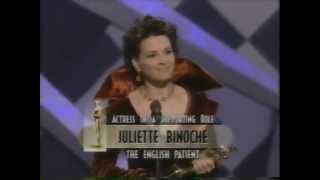 Juliette Binoche winning Best Supporting Actress for The English Patient [upl. by Ferde983]