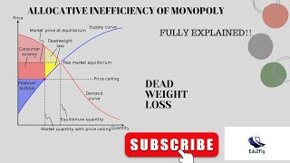 DEAD WEIGHT LOSS ALLOCATIVE INEFFICIENCY  MONOPOLY [upl. by Som]