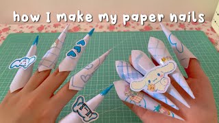 The ✨popular girls✨ nails at school  paper nails DIY tutorial 💅🏻 [upl. by Majka484]