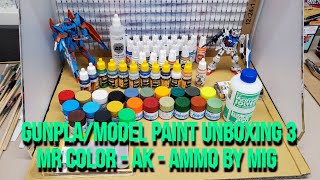 Gunpla  Model Paint Unboxing Part 3  Mr Color  AK  Ammo by Mig [upl. by Yraillih]