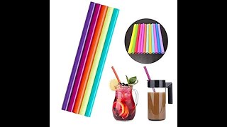 iLife Reusable Smoothie Straws Long Extra Wide Fat Silicone Straws for Drinking [upl. by Hafeenah]