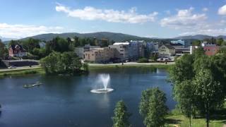 Finnsnes sentrum og Finnsnesvatnet en sommerdag [upl. by Abbe]