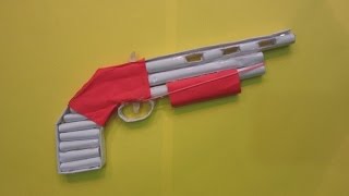 How to Make a Paper Gun 1880that shoots Rubber Bands  Easy Tutorials [upl. by Myrtice]