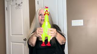 Honest Review Squeeze Me Rubber Chicken Toy  Screaming Rubber Chickens [upl. by Louie766]