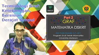 Matematika Diskrit  Graf Graph  Part 2 Terminologi Graf Ketetanggan Bersisian Derajat Simpul [upl. by Veneaux645]