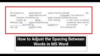 How to Adjust the Spacing Between Words in Ms Word [upl. by Vikky]