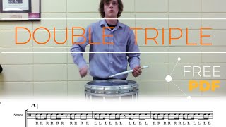 DoubleTriple Strokes Snare Drum Exercise w Sheet Music [upl. by Donelu]