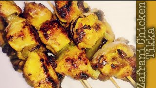 Zafrani Chicken TikkaZafrani kababزعفرانی چکن ٹکّہEasy recipe iftar recipe kitchenwithkhushbu [upl. by Ateuqirne]