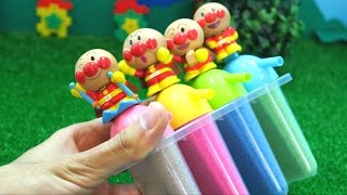 アンパンマンおもちゃアニメ 砂遊び キネティックサンドでアイス作り Toy Kids トイキッズ animation anpanman [upl. by Drofnats]