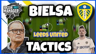 TACTICS USED BY MARCELO BIELSA AT LEEDS ON SM21  Quick attacking football  Soccer Manager 21 [upl. by Lareine]