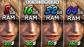 How much RAM do you need in 2023 8 GB vs 16GB vs 32 GB vs 64GB  Test in 10 Games  1440p [upl. by Ahsienyt]