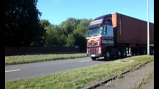 N T Whitfield Volvo Tractor pulling Container Trailer [upl. by Noiroc]