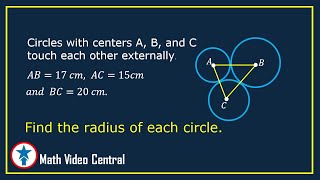 Three Circles Touching Each Other Externally  Geometry  Math Video Central [upl. by Asaert]