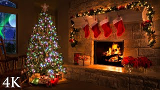 4K Holiday Fireplace Scene  8 Hour Christmas Video Screensaver by Nature Relaxation™ [upl. by Eigroeg]