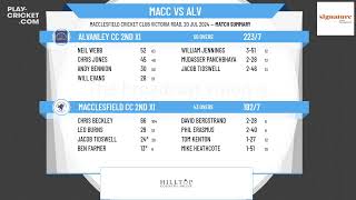 Macclesfield CC 2nd XI v Alvanley CC 2nd XI [upl. by Eimilb]