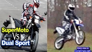 SuperMoto vs Dual Sport Motorcycle  OffRoad Action  MotoVlog [upl. by Yong]