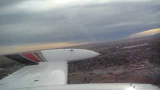 Cesssna 310 landing at KCYS wing view [upl. by Chaing692]