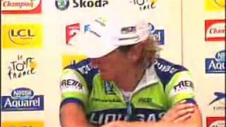 Étape 5  Stage 5  Interview  Filippo Pozzato [upl. by Ydassac]