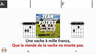 JEAN POIRET Une vache à mille francs 1966 FCN GUITAR CHORDS amp LYRICS [upl. by Cheng29]