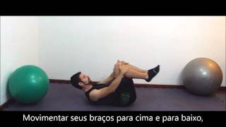 Pilates Abdominais  The Hundred versão em Português [upl. by Alysoun]