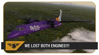 P3D WE LOST BOTH ENGINES Dash 8 Shared Cockpit  Flybe  Birmingham EGBB  Edinburgh EGPH [upl. by Mailand804]