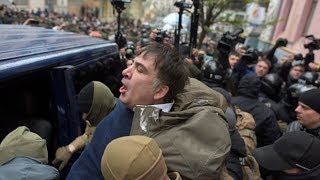 Former Georgian president arrested after protesting on rooftop [upl. by Fredrick]