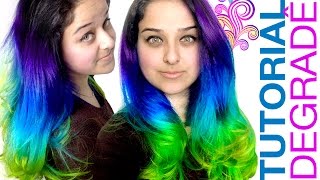 CABELO COLORIDO DEGRADÊ COMO FAZER RAINBOW HAIR ANILINA E TINTAS IMPORTADAS  Hoje Eu Resolvi Mudar [upl. by Isawk555]